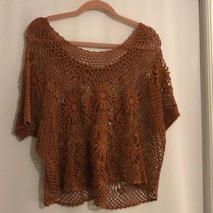 Free People Orange Crochet Top